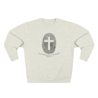 Unisex Premium Crewneck Sweatshirt Jesus Fingerprint