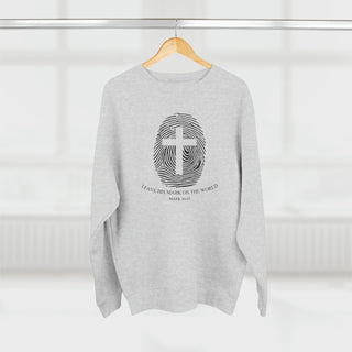 Unisex Premium Crewneck Sweatshirt Jesus Fingerprint