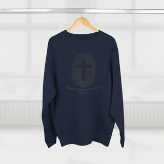 Unisex Premium Crewneck Sweatshirt Jesus Fingerprint