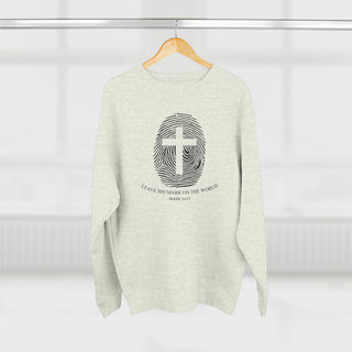 Unisex Premium Crewneck Sweatshirt Jesus Fingerprint