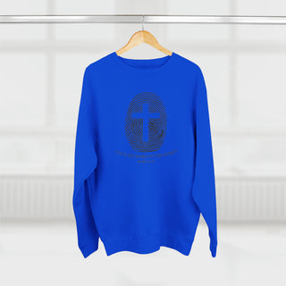 Unisex Premium Crewneck Sweatshirt Jesus Fingerprint