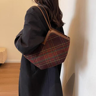 Plaid Print Tote Bag